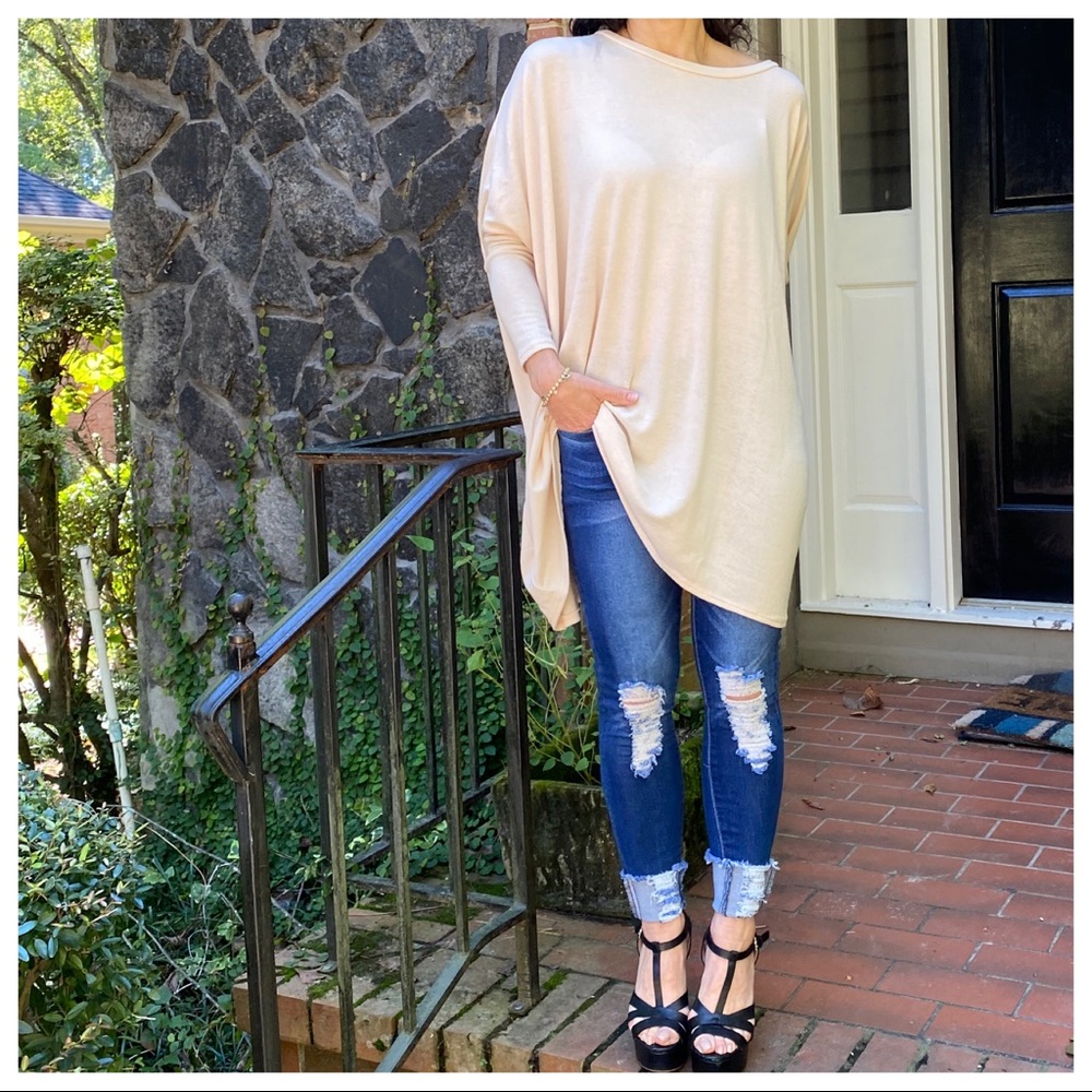 OVERSIZED LOOSE FIT CREAM KNIT SWEATER - Picture 5 of 9